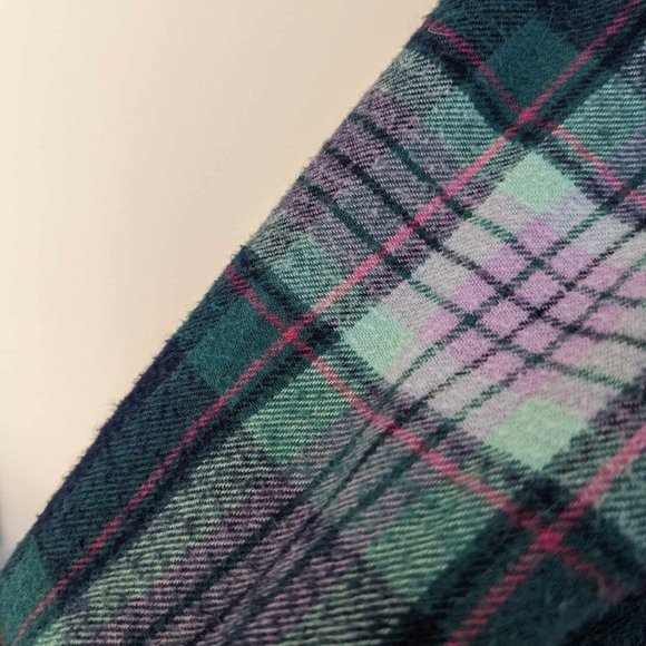 Journey Music Band Custom Blue Purple Flannel Women's Button Down Shirt Sz L - Picture 8 of 8